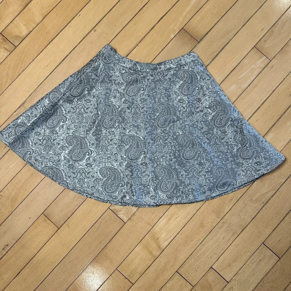 Vintage GYMBOREE Silver Paisley Skater Skirt Lined Size 6